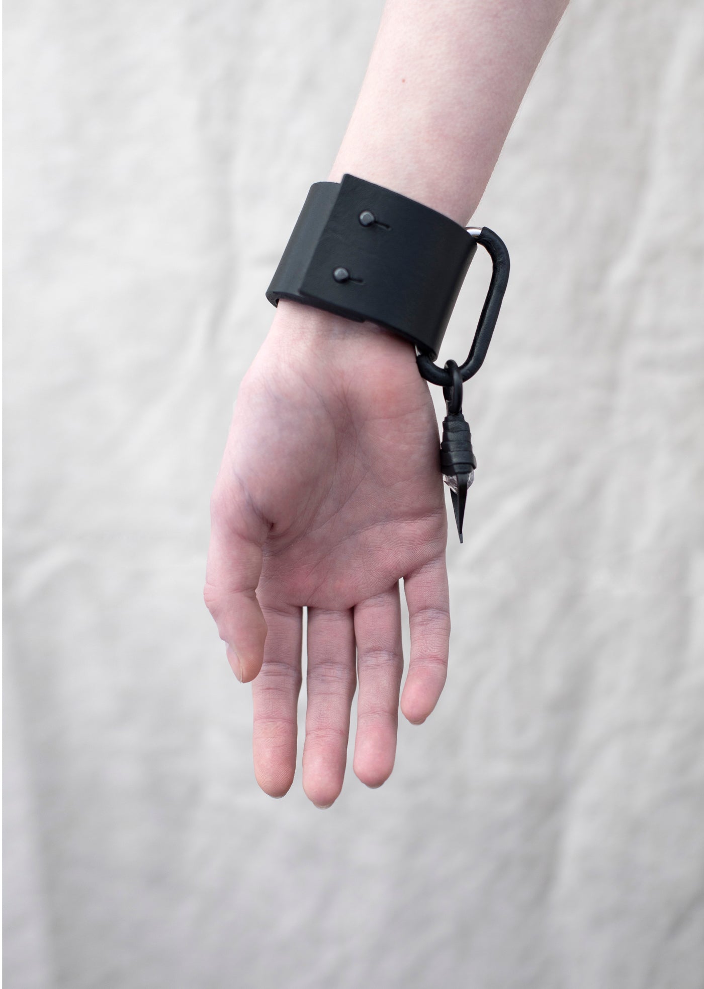 Mini Herkimer & Iron leather cuff/necklace – Anu Tera
